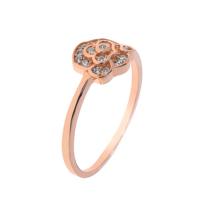 Virágos rose gold ezüst gyűrű