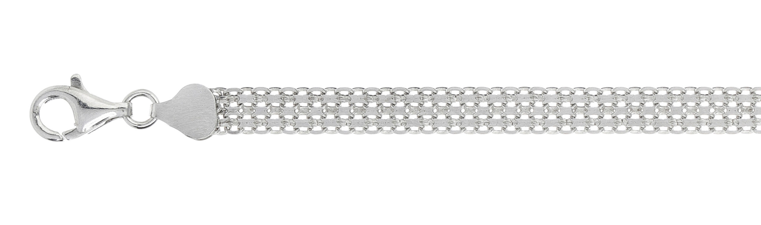 Ezüst nyaklánc - 4 soros bismark