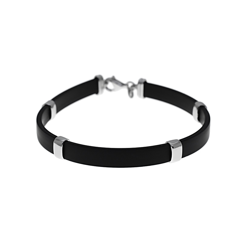 Gumis karlánc ezüst díszítéssel