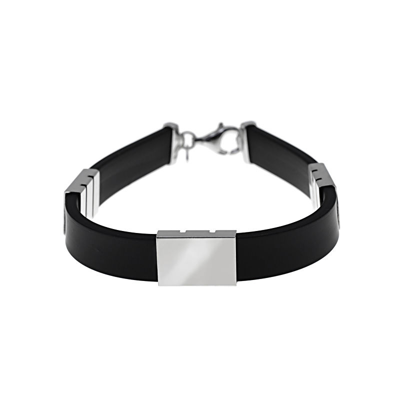 Gumis karlánc ezüst díszítéssel