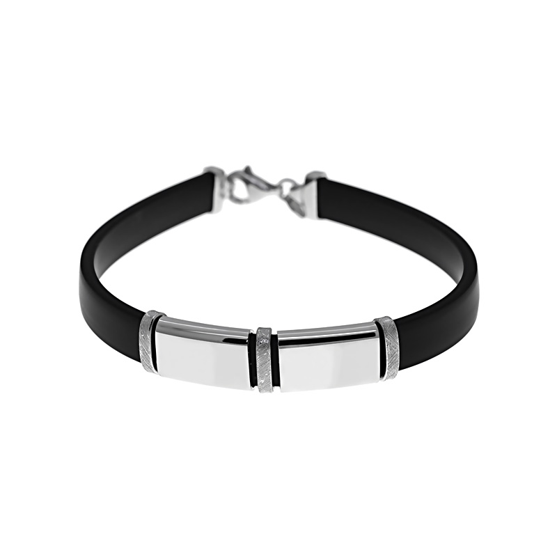 Gumis karlánc ezüst díszítéssel