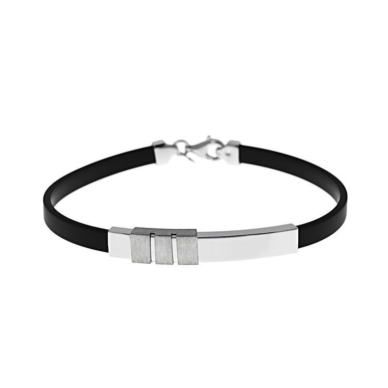 Gumis karlánc ezüst díszítéssel