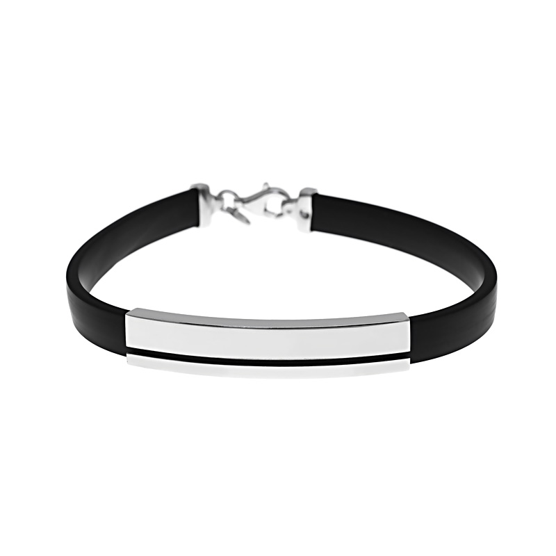 Gumis karlánc ezüst díszítéssel