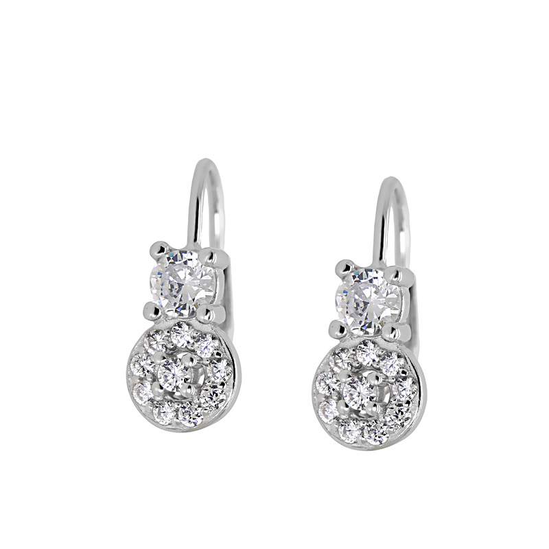 Fehér köves ezüst fülbevaló