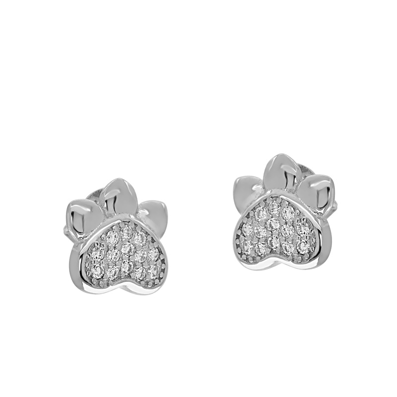 Köves tappancs ezüst fülbevaló