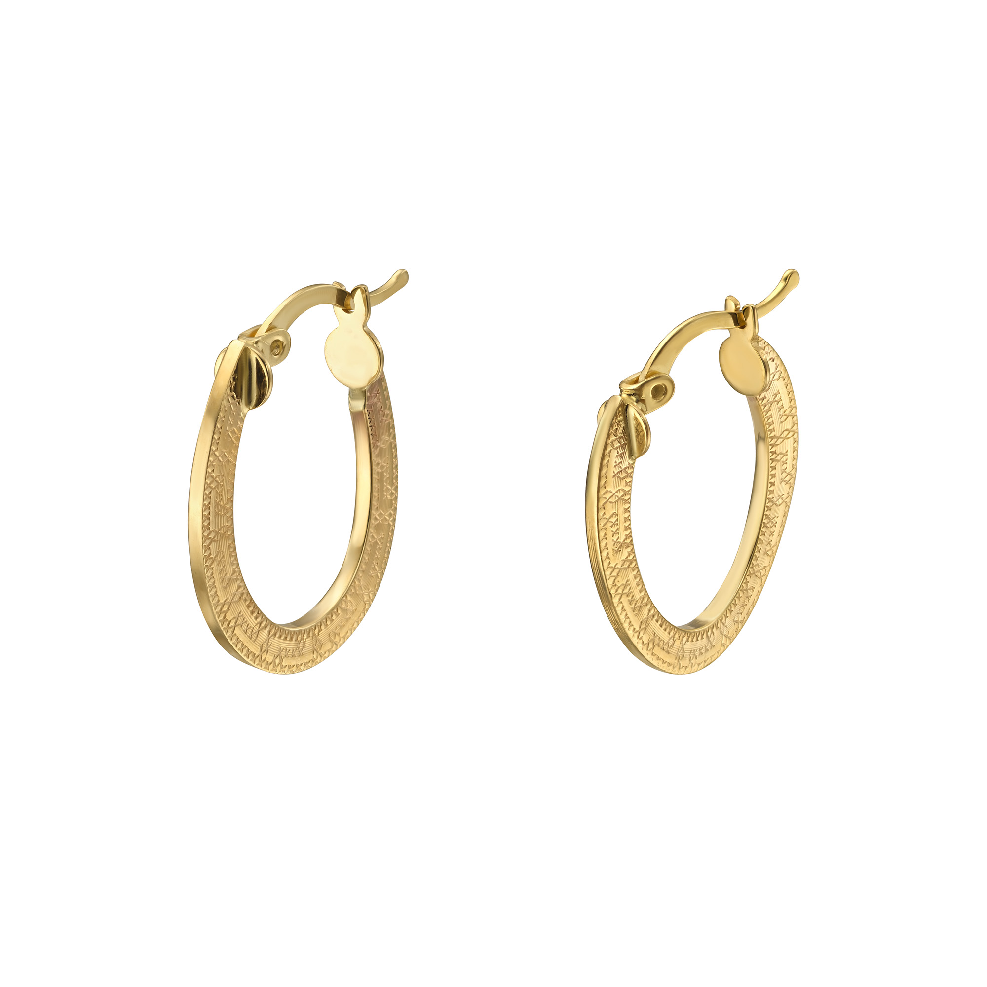 Görög mintás ovális arany fülbevaló