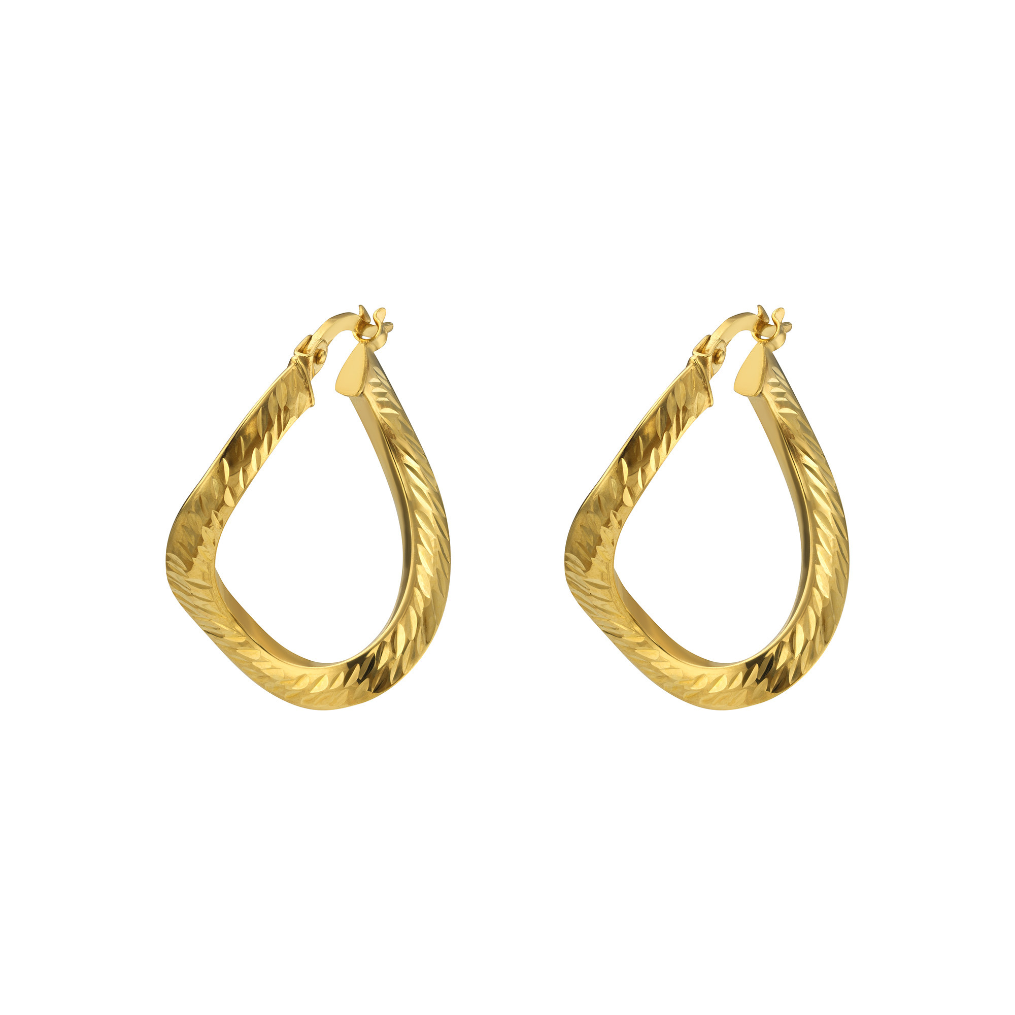 Vésett ovál arany fülbevaló