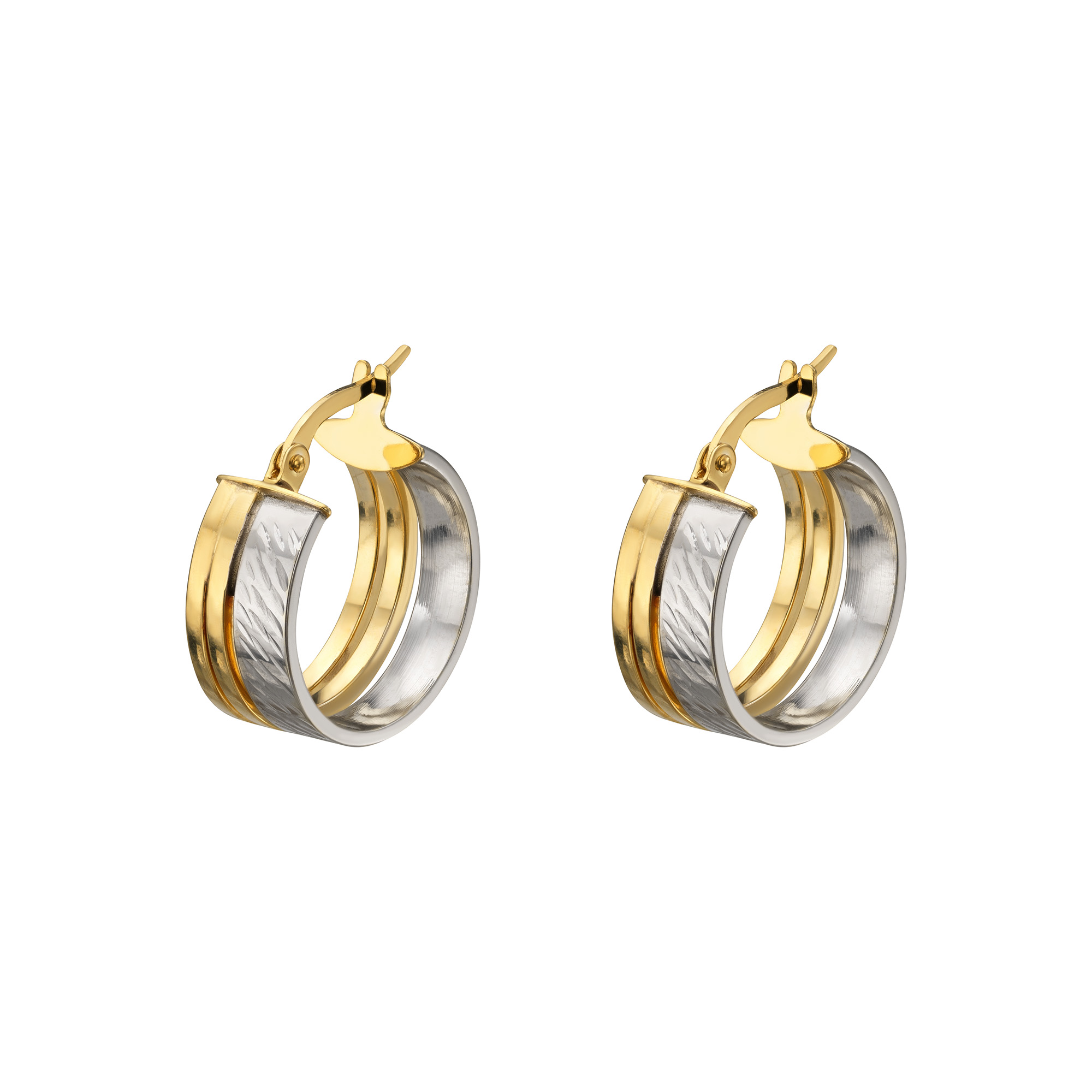 2 színű arany karika fülbevaló